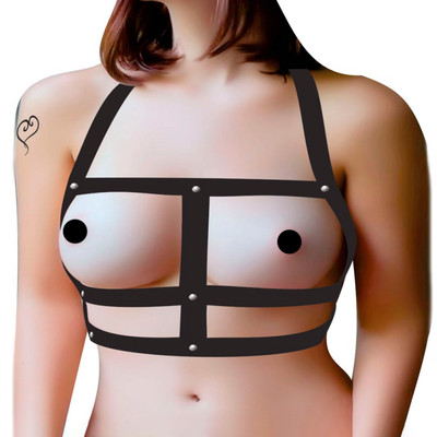 Foto 2 do produto Arreio Feminino Retangular e Ajustável em Couro Ecológico - InNamorata Top Sado Fashion | Tamanho Único