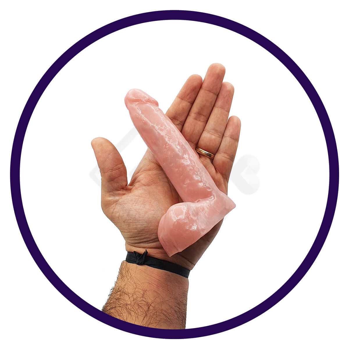 Prótese Peniana com Glande Definida, Corpo Flexível e Escroto - InNamorata Royal N°16 - 10,8 x 3 cm - 4