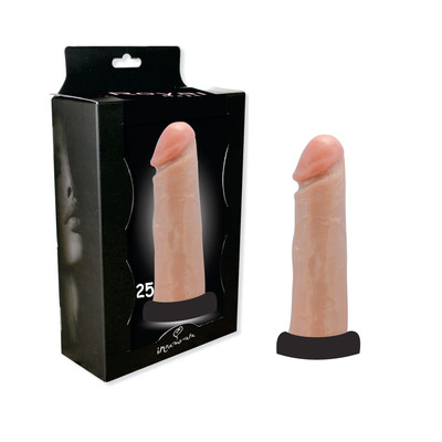 Prótese Peniana Realística em Silicone com Base Achatada, Corpo Liso e Glande Definida - Innamorata Royal N°25 - 15,4 x 4,5 cm