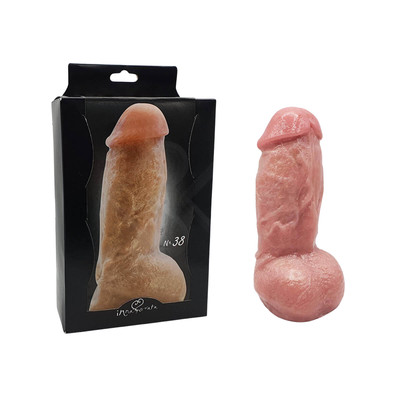 Prótese Peniana Avantajada em PVC Atóxico com Escroto - InNamorata Royal N°38 | 12,4 x 6,3 cm