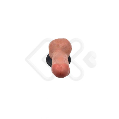 Foto 4 do produto Prótese Peniana Realística Inclinada em Silicone com Corpo Liso, Escroto, Base com Ventosa e Glande Definida - Innamorata Royal N°44 - 11,2 x 4,5 CM