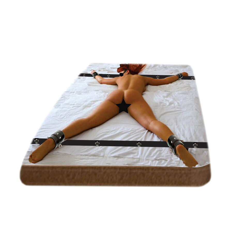 Amarras em Nylon com Algemas, Tornozeleiras e Venda em Couro Sintético - InNamorata Sex Night Cama Graduada | Disponível em 2 Cores - 13