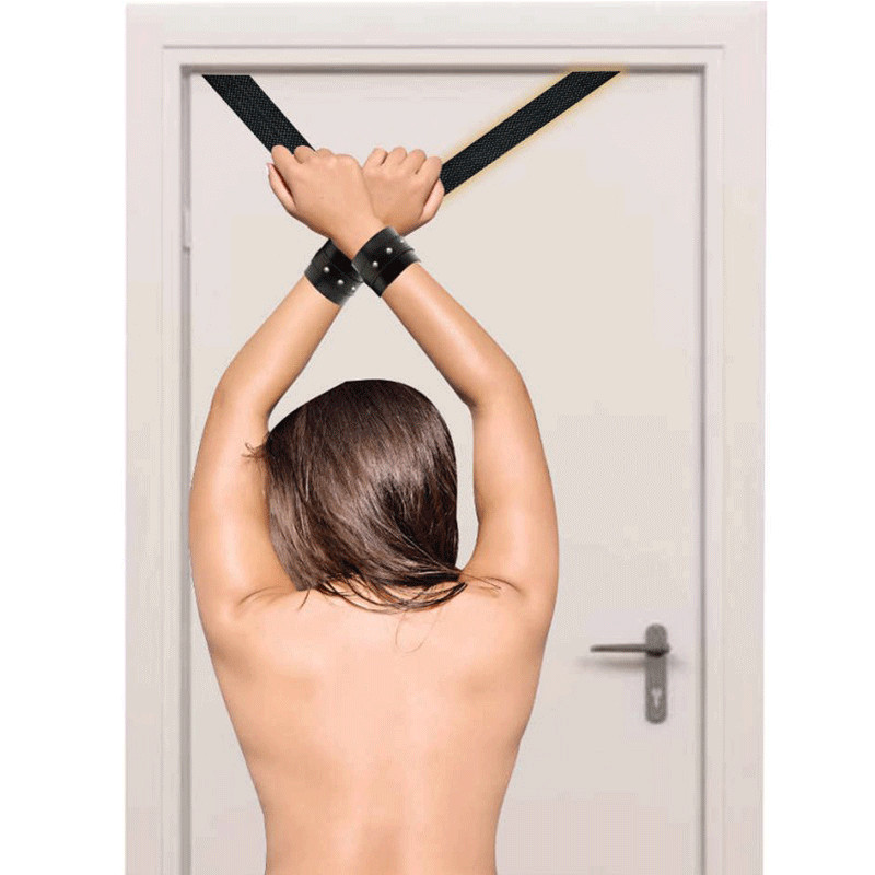 Algemas em Couro Ecológico com Ajustes em Velcro e Amarras Para Porta em Nylon com Fivelas Ajustáveis - InNamorata Sex Night - 3