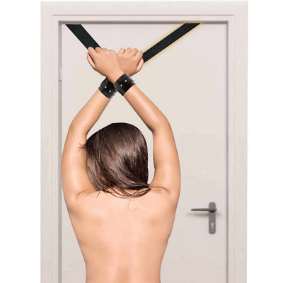 Algemas em Couro Ecológico com Ajustes em Velcro e Amarras Para Porta em Nylon com Fivelas Ajustáveis - InNamorata Sex Night