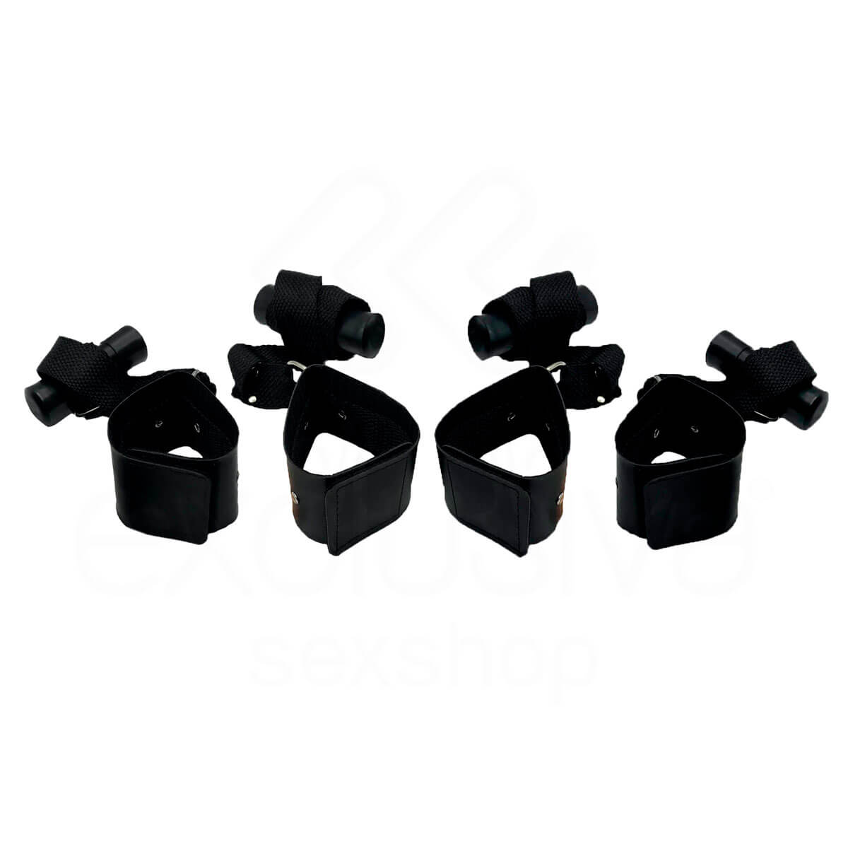 Amarras para Portas com 4 Algemas em Couro Ecológico Ajustável - InNamorata Sex Night - Tamanho Único - 3