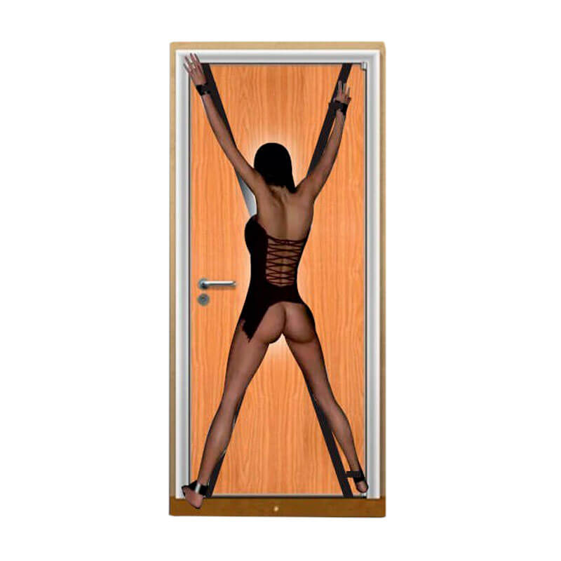 Amarras para Portas com 4 Algemas em Couro Ecológico Ajustável - InNamorata Sex Night - Tamanho Único - 4