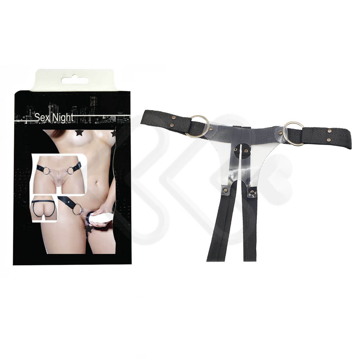 Cinta Peniana Transparente Ajustável com Argolas - InNamorata Sex Night - 2