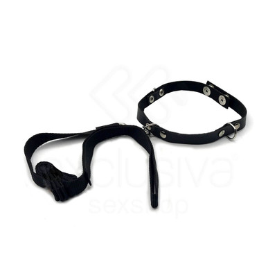 Foto 3 do produto Coleira Guia Feminina em Couro Ecológico com Venda para os Olhos e Puxador em Nylon - InNamorata Sex Night