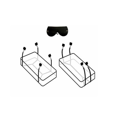Foto 2 do produto Kit com 4 Amarras para Cama em Couro Ecológico com Venda para os Olhos - InNamorata Sex Night Kama -