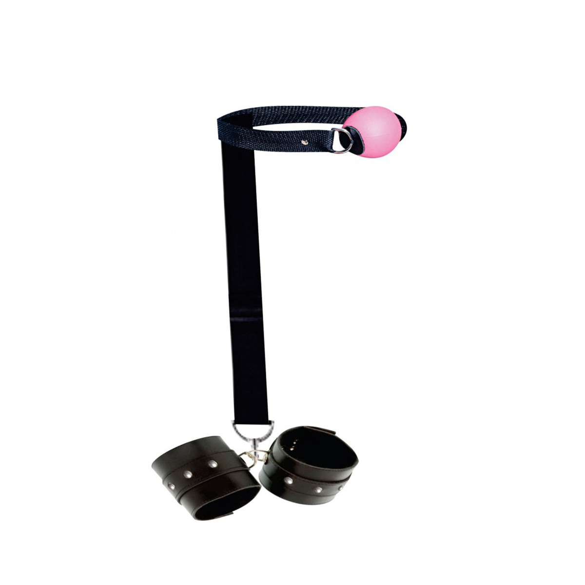 Kit Gag Ball com Algemas Ajustáveis, Mordaça em Nylon e Venda em Couro Ecológico - InNamorata Sex Night | Disponível em 8 Cores - 5