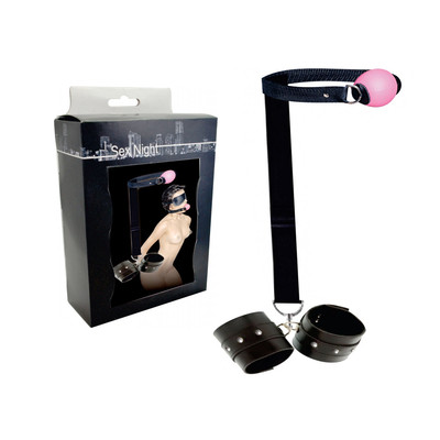 Kit Gag Ball com Algemas Ajustáveis, Mordaça em Nylon e Venda em Couro Ecológico - InNamorata Sex Night | Disponível em 8 Cores