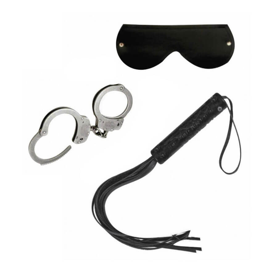 Kit Sado com Algemas, Chicote e Venda em Couro Ecológico - InNamorata Sex Night | 3 Itens - 7