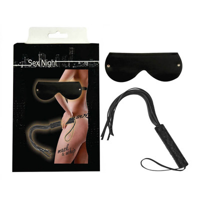 Kit Sadomasoquista com Chicote e Venda em Couro Sintético | InNamorata Sex Night | 2 Itens
