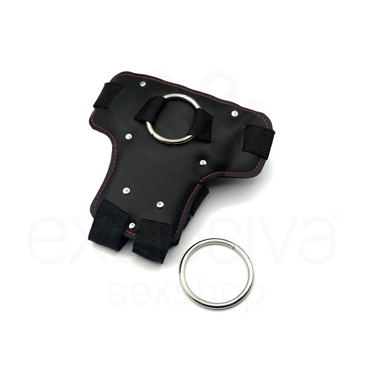 Cinta Peniana em Couro Ecológico com Sustentação Traseira e Dois Encaixes em Metal Leve - Innamorata Sex Night Maxx - 2