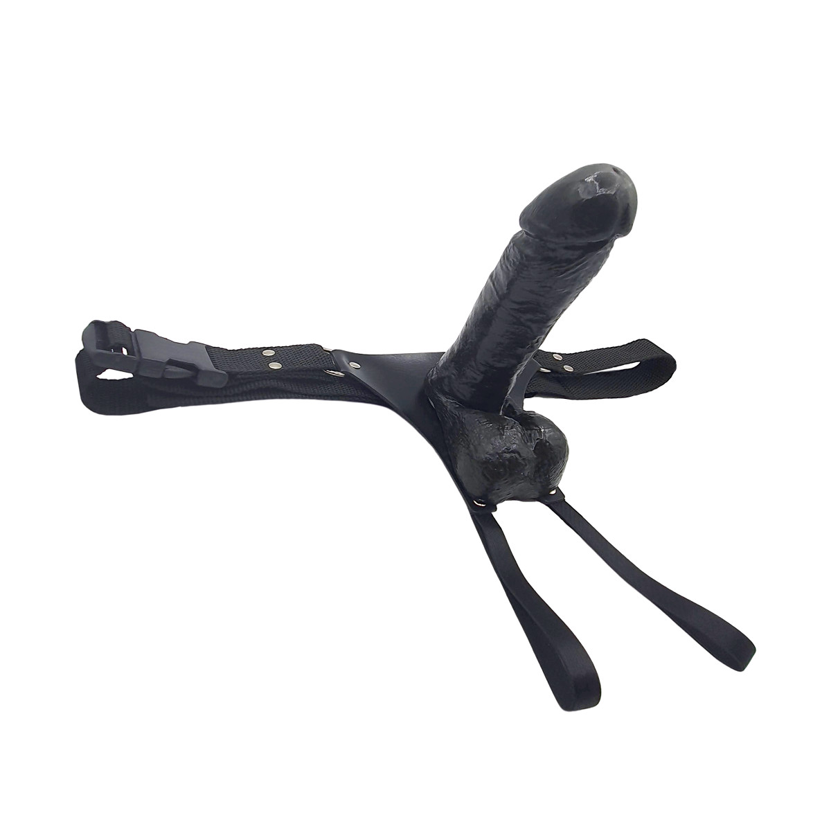 Cinta Peniana em Couro com Prótese Peniana e Escroto em Silicone Atóxico - InNamorata Sex Night Strap On Bag | 15 x 3,9 cm - 4
