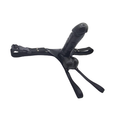 Foto 4 do produto Cinta Peniana em Couro com Prótese Peniana e Escroto em Silicone Atóxico - InNamorata Sex Night Strap On Bag | 15 x 3,9 cm