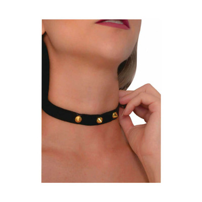 Coleira Feminina em Couro Ecológico com Detalhes em Spike Médio e Trava de Segurança - InNamorata Sexy Night Choker Spike