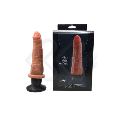Prótese Peniana Realística em Silicone com Ventosa, Vibração Única, Veias Salientes e Glande Definida - Innamorata Versátil N°46 - 15,7 x 4,4 cm