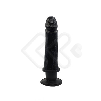 Foto 2 do produto Prótese Peniana Preta Realística em Silicone com Vibração Única, Leves Texturas de Veias, Ventosa e Glande Definida - InNamorata Versátil N°47 Black | 18,3 x 4,9 cm