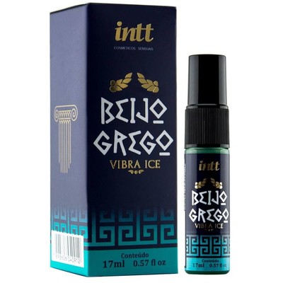 Gel Beijável Lubrificante para Sexo Anal Oral com Efeito Leve de Vibração e Sabor de Menta - Intt Beijo Grego Vibra Ice | 17 ml
