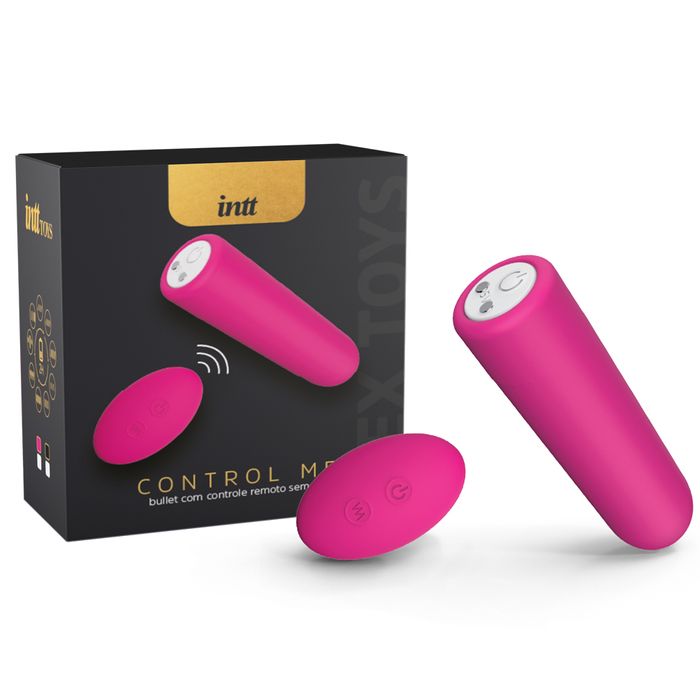 Bullet com Controle Remoto Sem Fio, 9 Modos de Vibração e Recarregável - Intt Control Me | 7 x 1,5 cm | Disponível em 2 Cores - 7