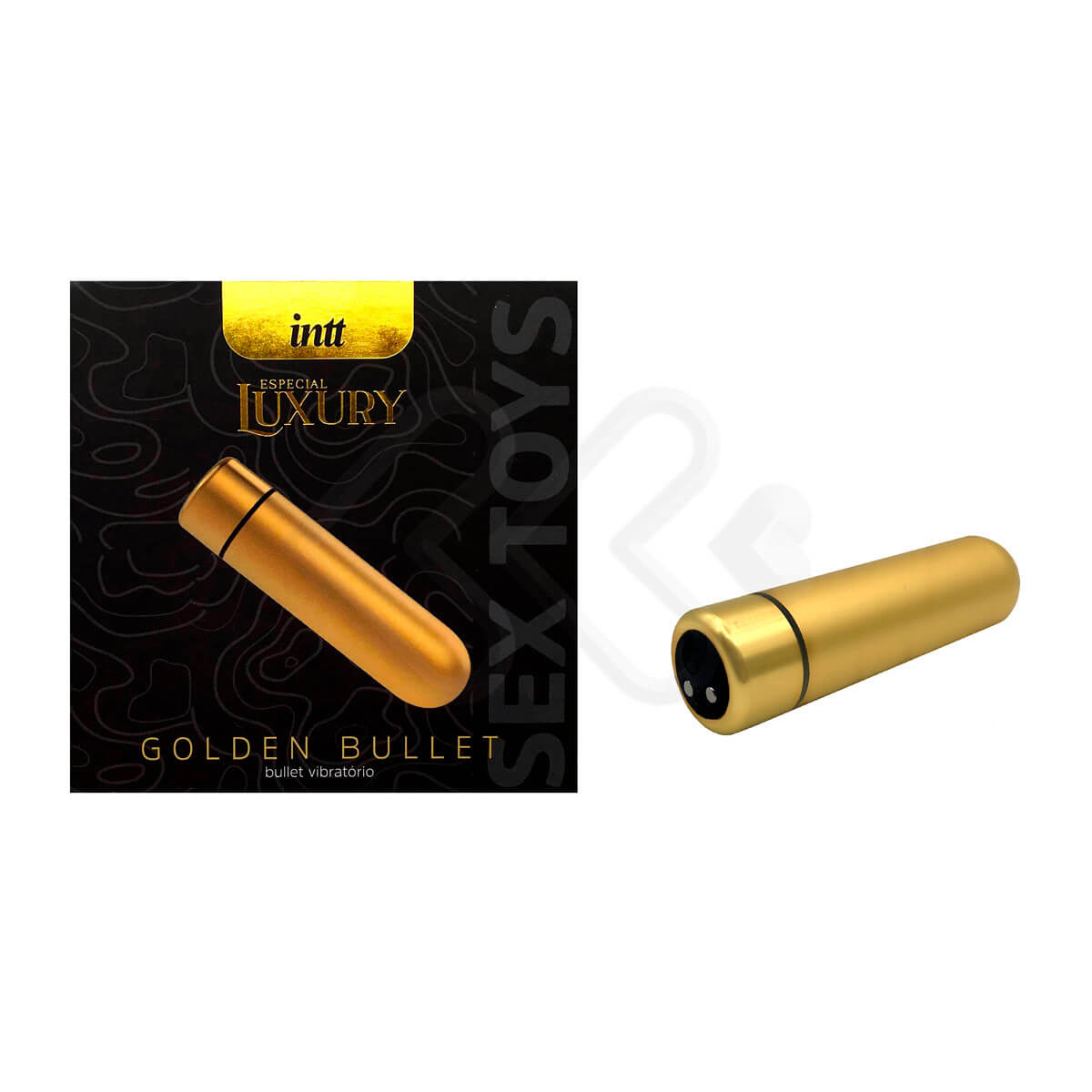 Bullet Recarregável via Magnetismo com 9 Modos de Vibração - Intt Especial Luxury Golden Bullet | 5,5 x 1,8 cm - 1