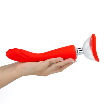 Foto 5 do produto Vibrador Ponto G com Sugador de Clítoris e Mamilos, 7 Modos de Vibração e 3 Intensidades de Sucção - Intt Especial Luxury Sugator 2