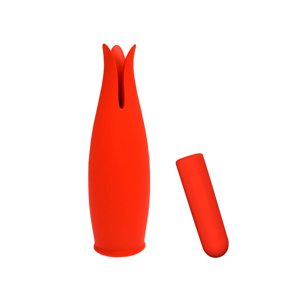 Bullet Vibratório á Prova D'Água com 9 Modos de Vibração, Capa Estimuladora e Carregamento via Magnetismo - Intt Especial Luxury Tulipa - 11,2 x 3,2 cm - 2