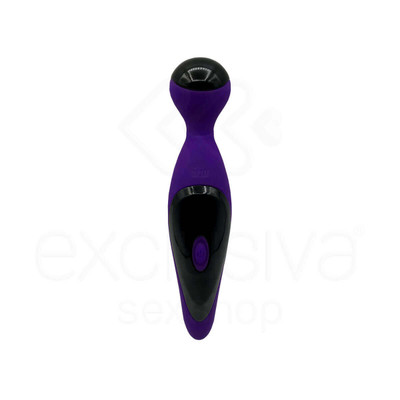 Foto 2 do produto Massageador Corporal e Estimulador de Clitóris em Silicone Atóxico com 7 Modos de Vibração e Carregamento Via USB - Intt Hebe - 18,2 x 3,9 cm | Disponível em 2 Cores