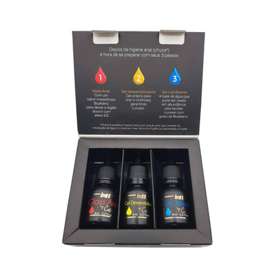 Kit Meu Primeiro Anal com Dessensibilizante, Gloss Anal e Lubrificante - Intt By Castropil | Contém 3 Frascos com 8 ml