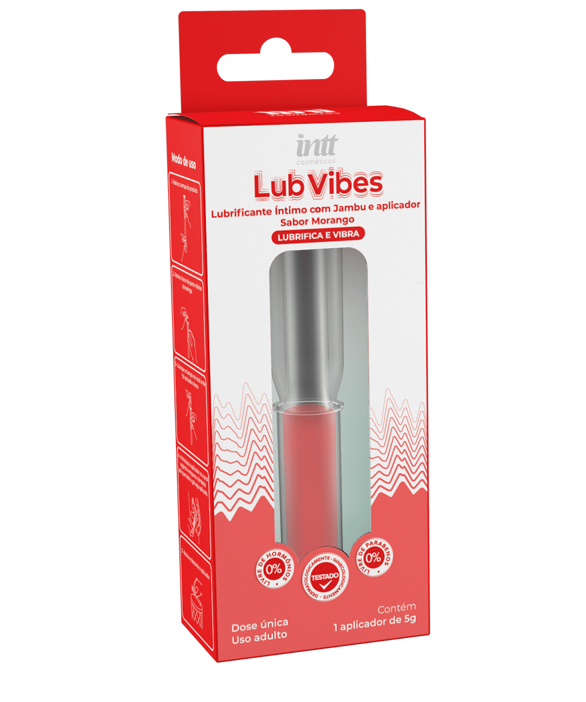 Lubrificante Íntimo com Efeito de Vibração e Aplicador - Intt Wellness Lub Vibes | 5g | Disponível em 2 Sabores - 2