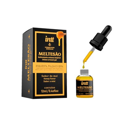 Gel Estimulante Unissex Beijável com Sabor de Mel, Aquecimento, Vibração e Pulsação - Intt Meltesão | 12 ml
