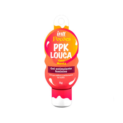Gel Excitante Feminino no Sabor de Menta com Efeito Vasodilatador e Função de Pulsar, Esfriar e Esquentar - Intt Poções PPK Louca | 15g