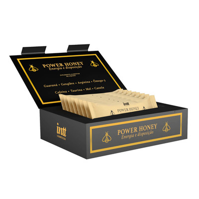 Estimulante Natural Unissex em Sachê de 10g - Intt Power Honey | Caixa com 8 Unidades