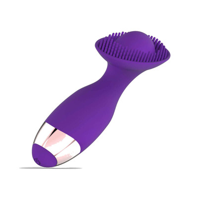 Foto 2 do produto Escova Estimuladora de Clitóris em Silicone com Cerdas Massageadoras e 10 Modos de Vibração - Intt Sexy Funny Items - 14,5 x 3,5 cm | Cor: Roxo