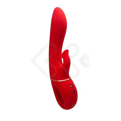 Foto 2 do produto Vibrador de Ponto G com Sugador de Clitóris e Mamilos em Silicone com 9 Modos de Vibração - Intt Toys Especial Luxury Tornado - 13 x 3,5 cm