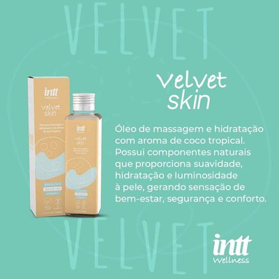 Óleo Corporal e para Massagem com Hidratação e Aroma de Coco Tropical - Intt Wellness Velvet Skin | 130ml
