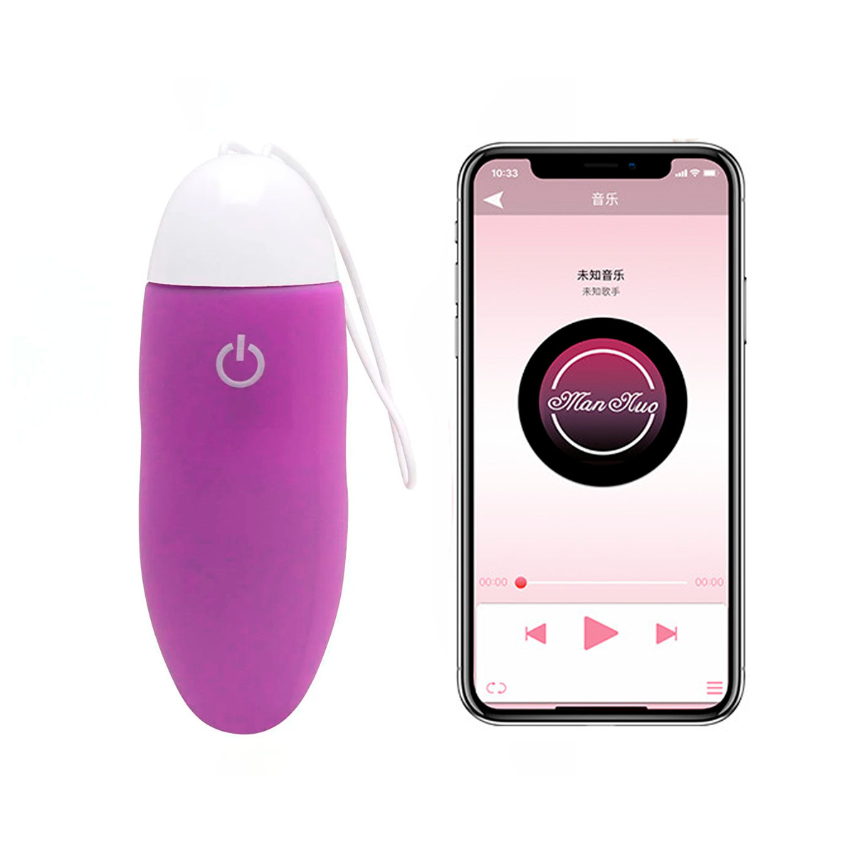 Cápsula Vibratória em Silicone com 10 Modos de Vibração, Aplicativo e Recarregável - Man Nuo Ivy | 8,1 x 2,8 cm - 1