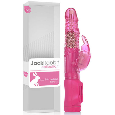Foto 1 do produto Jack Rabbit Collection - Vibrador com Estimulador Clitoriano em Forma de Coelho, Vibração e Rotação - 22 x 3 cm | Cor: Rosa