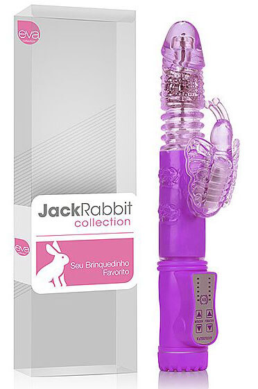 Jack Rabbit Collection - Vibrador com Movimentos de Vai e Vem, Múltiplas Variedades de Vibração e Rotação e Estimulador Clitoriano - 26 x 3,2 cm | Cor: Roxo - 1
