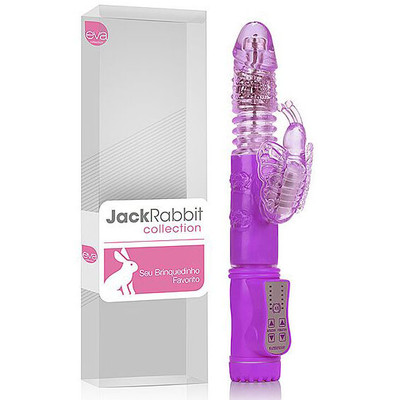 Foto 1 do produto Jack Rabbit Collection - Vibrador com Movimentos de Vai e Vem, Múltiplas Variedades de Vibração e Rotação e Estimulador Clitoriano - 26 x 3,2 cm | Cor: Roxo