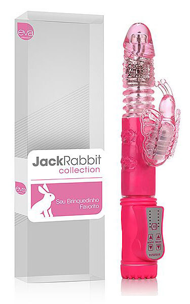 Jack Rabbit Collection - Vibrador com Movimentos de Vai e Vem, Múltiplas Variedades de Vibração e Rotação e Estimulador Clitoriano - 26 x 3,2 cm | Cor: Rosa - 1