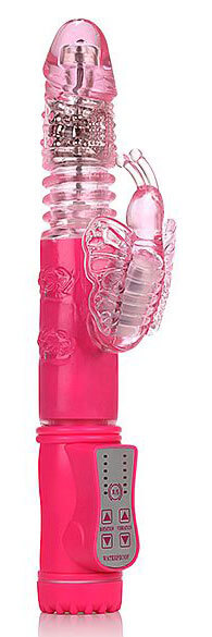 Jack Rabbit Collection - Vibrador com Movimentos de Vai e Vem, Múltiplas Variedades de Vibração e Rotação e Estimulador Clitoriano - 26 x 3,2 cm | Cor: Rosa - 2