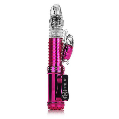Foto 2 do produto Jack Rabbit Collection - Vibrador com Múltiplas Variedades de Vibração e Rotação, Estimulador Clitoriano e Movimentos de Vai e Vem - 26 x 3,2 cm | Cor: Rosa Cromado