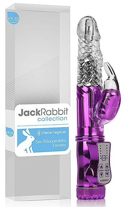 Jack Rabbit Collection - Vibrador Rotativo com Estimulador Clitoriano em Forma de Coelho e 8 Vibrações - 22 x 3 cm | Recarregável - 1