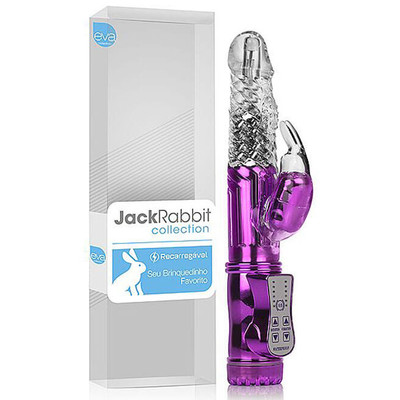 Foto 1 do produto Jack Rabbit Collection - Vibrador Rotativo com Estimulador Clitoriano em Forma de Coelho e 8 Vibrações - 22 x 3 cm | Recarregável