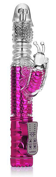 Jack Rabbit Collection - Vibrador Estimulador Clitoriano Recarregável com Movimentos de Vai e Vem, Múltiplas Variedades de Vibração e Rotação - 26 x 3,2 cm | Cor: Rosa Cromado - 2