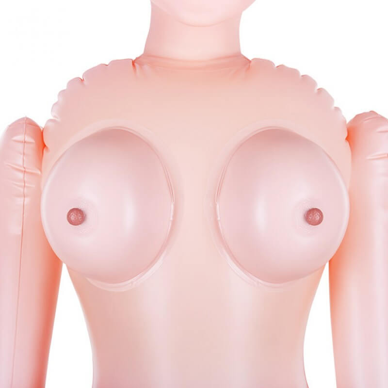 Jiuai - Boneca inflável com Cabelo Preto, Olhos, Seios, Ânus, Vagina Realística, Cápsula Vibratória e Simulação de Gemido  - 1,60 m - 6