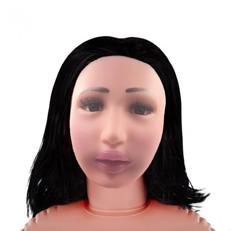 Jiuai - Boneca inflável com Cabelo Preto, Olhos, Seios, Ânus, Vagina Realística, Cápsula Vibratória e Simulação de Gemido  - 1,60 m - 3