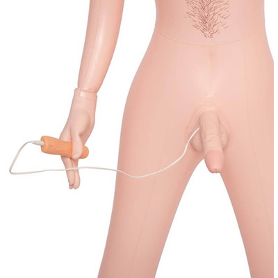 Foto 3 do produto Jiuai - Boneco Inflável com Cabeça, Mãos e Pés em Silicone, Prótese Peniana com Vibração Multivelocidade e Controle com Fio - 1,50 m